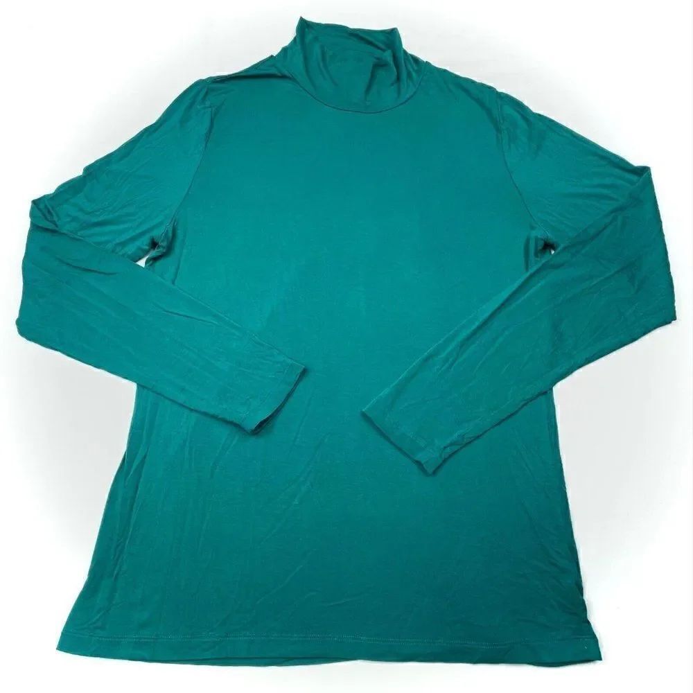 Aritzia Babaton Green Long Sleeve Mock Neck Top